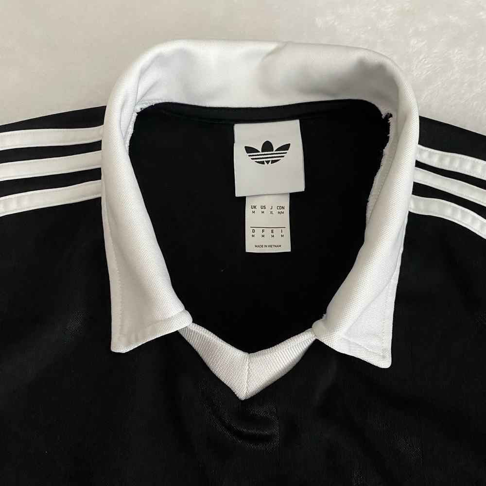 ADIDAS Archive Collar Engineered Jersey Men's Medium Black & White Regular Fit - Picture 2 of 8